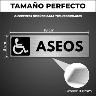 Señal WC Discapacidad: medidas y grosor del producto