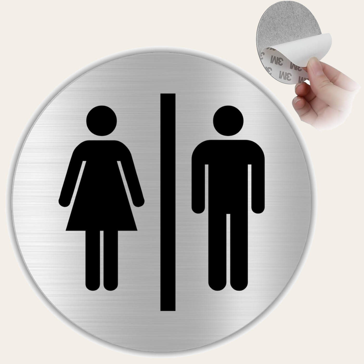 Señal WC Mujer y Hombre de aluminio, Ø 10 cm
