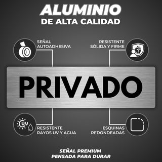 Señal Zona Privada: material premium resistente a rayos UV y agua