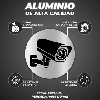 Señal Zona Videovigilada: material premium resistente a rayos UV y agua