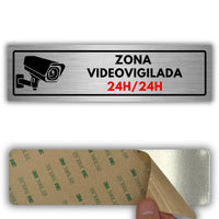 LEIASA | Señal Zona Videovigilada - 5x18 cm - Aluminio - Grosor 0.8 mm - Resistente Exterior - Impresión UV
