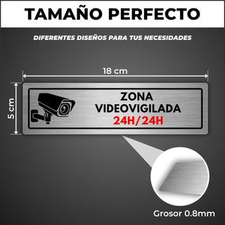 Zona Videovigilada: medidas y grosor del producto