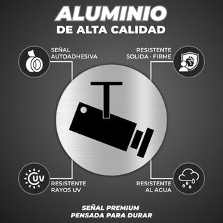 Señal Zona Videovigilada: material premium resistente a rayos UV y agua